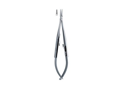 CASTROVIEJO jehelec zahnutý se zámkem (14 cm)