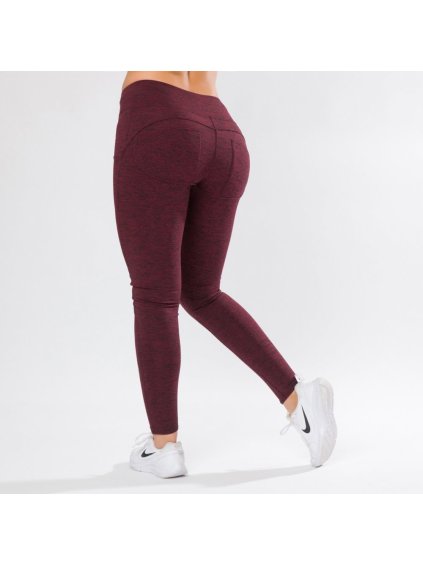 Zateplené legíny double push up bordové