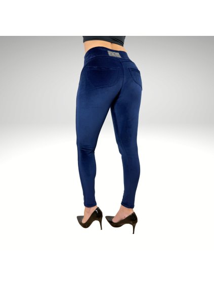 Legíny Push up Dark Blue Velur Yastraby