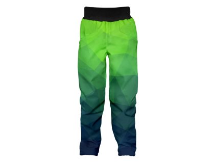 Softshellové kalhoty dětské WAMU, Mozaika zelená