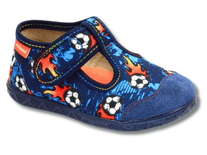 MILAMI Blue fotbal chlapecké bačkory