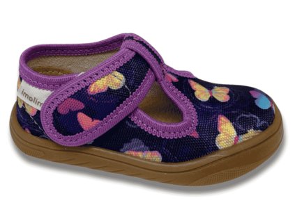 MILAMI barefoot dívčí bačkory, Purple motýl