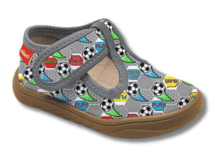 MILAMI barefoot chlapecké bačkory fotbal grey