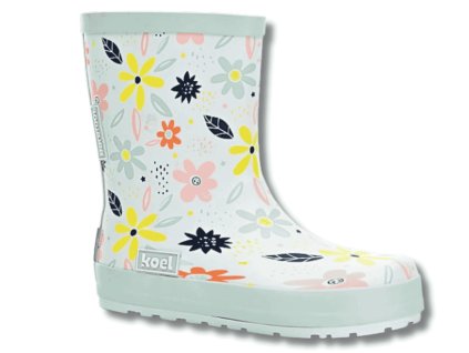 KOEL barefoot dívčí holínky, White flowers