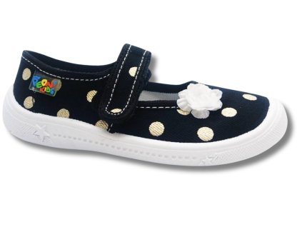 PEON balerínky dívčí bačkory, Černé s mašličkou