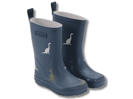 BUNDGAARD  dětské Barefoot holínky, Charly Navy Dino