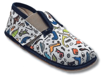 PEGRES barefoot dětské bačkory, Dinosaurus