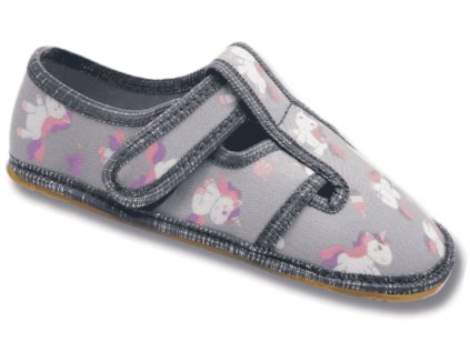 RAWEKS barefoot dětské bačkory, Šedý jednorožec