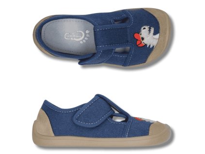 BAR3FOOT – barefoot dětské bačkory, Dino Modrá