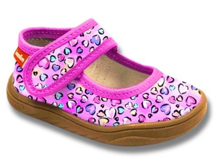 MILAMI barefoot dětské bačkory balerínky, Pink Srdce