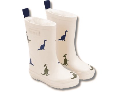 BUNDGAARD Aspen barefoot zateplené holínky, Ivory Dino