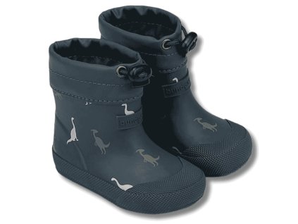 BUNDGAARD Malik barefoot zateplené holínky, Navy Dino