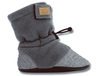 JAN & JUL Stay-Put Cozy Booties capáčky BSA-HGR-S, Heather Grey
