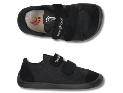 Bar3foot celoroční chlapecké tenisky, Elf Denver vegan 3F, BLACK, 3BE29/1