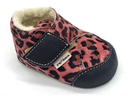 PEGRES zimní capáčky , C1091, Leopard růžová