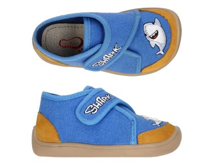 Bar3foot chlapecké bačkory Elf Pascal 3F, MODRÁ ŽRALOK, 2BE4R/3