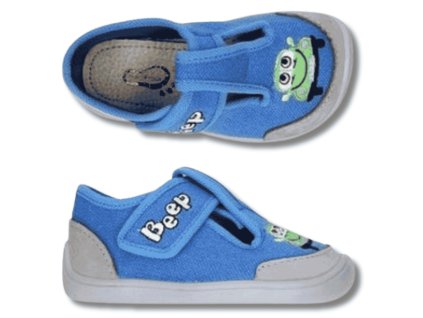 Bar3foot chlapecké bačkory, Elf Texas 3F, Modré,  2BE8R/3