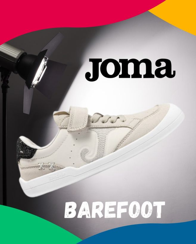 Krásná barefoot Joma, stylová teniska pro slečny. Barefoot teniska s elegantní třpytivou patou. Vhodná pro průměrnou nohu...