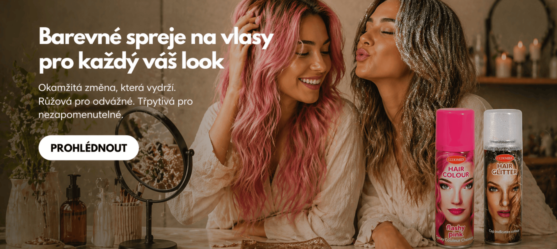 Barevné spreje na vlasy pro každý look