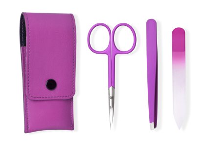 Cestovní manikúrová souprava koženka cyklámen