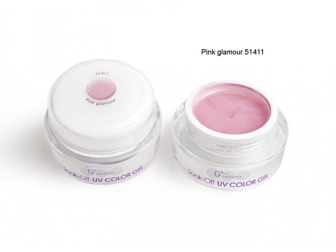 UV Soak off color gel barevný gel, Pink glamour
