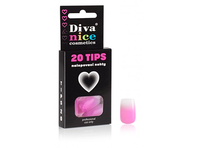 Nalepovací nehty TIPS 20 NEW pink white