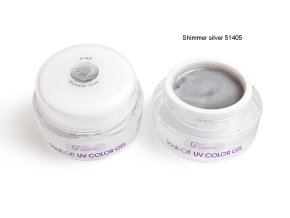 UV Soak off color gel barevný gel, shimmer silver 51405