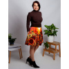 Damska ackova satenova sukne s kapsami Autorsky vlastorucni vzor Vecerni slunecnice06