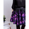 Dámská kolová sukně s kapsami autorský originální design Temné tulipány 1b