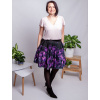 Dámská kolová sukně s kapsami autorský originální design Temné tulipány 14