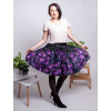Dámská kolová sukně s kapsami autorský originální design Temné tulipány 17