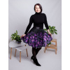 Dámská kolová sukně s kapsami autorský originální design Temné tulipány 18