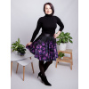 Dámská kolová sukně s kapsami autorský originální design Temné tulipány 19