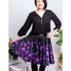 Dámská kolová sukně s kapsami autorský originální design Temné tulipány 3
