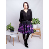 Dámská kolová sukně s kapsami autorský originální design Temné tulipány 1