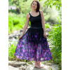 Dámská šifónová sukně autorský originální design Temné tulipány 33a