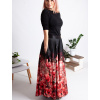 Dámská MAXI kolová saténová sukně s kapsami Máky za noci 4