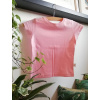Detske tricko z bavlny, kratky rukav, kulaty vystrih, ruzove