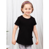 Dětské bavlněné tričko s kulatým výstřihem a krátkými rukávy černé (4)