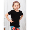 Dětské bavlněné tričko s kulatým výstřihem a krátkými rukávy černé (15)