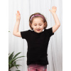 Dětské bavlněné tričko s kulatým výstřihem a krátkými rukávy černé (16)