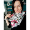 Česká autorská móda vlastní vzory - Saténový šátek  z umělého hedvábí v designu vlčí máky
