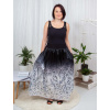 Dámská saténová MAXI sukně s kapsami Autorský vzor Černobíálé vlčí máky 5 2