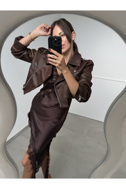 Bunda Elise z brúsenej koženky   4562