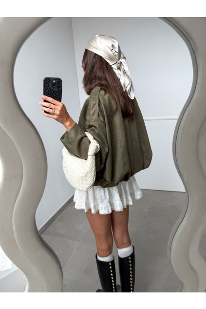 Bomber Khaki so semišovým efektom 4599