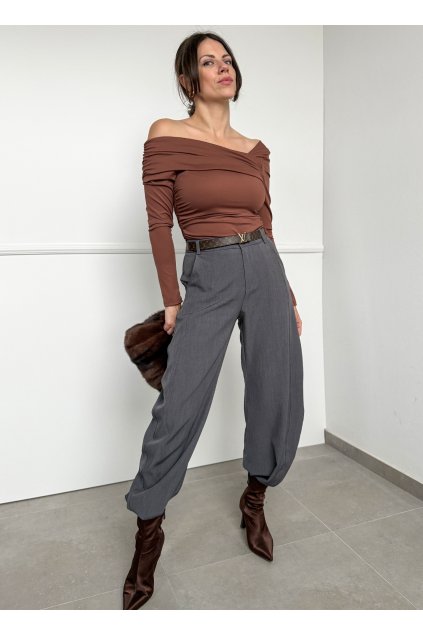 Šedé nohavice Flary 3239