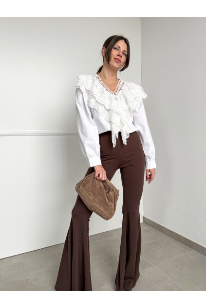 Blúzka s krajkovaným golierom 4154