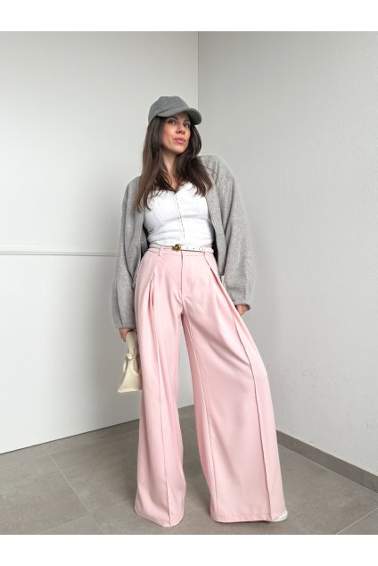 Ružové široké nohavice 3269