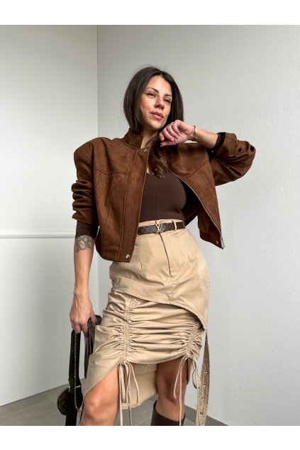 Nazberkaná bežová sukňa 3671