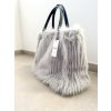Fluffy shopper šedá s kožou 8162